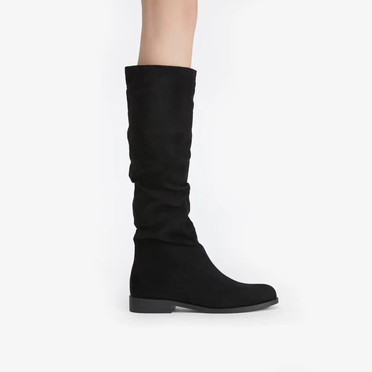CHARLES&KEITH Small Ck Layered Knee High Boots 2.3cm Women's 4