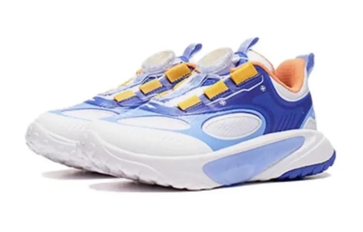 LINING YOUNG Slip-Resistant Low-Top Kids' Running Shoes White Blue Kids' 2