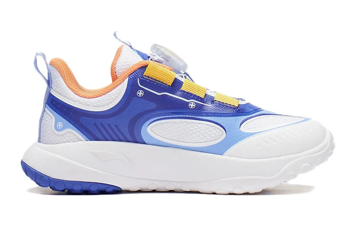 LINING YOUNG Slip-Resistant Low-Top Kids' Running Shoes White Blue Kids' 3