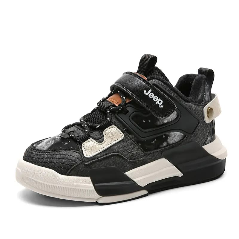 Jeep Anti-Slip Wear-Resistant Low-Top Kids' Skateboarding Shoes Dominant Black Kids' 4