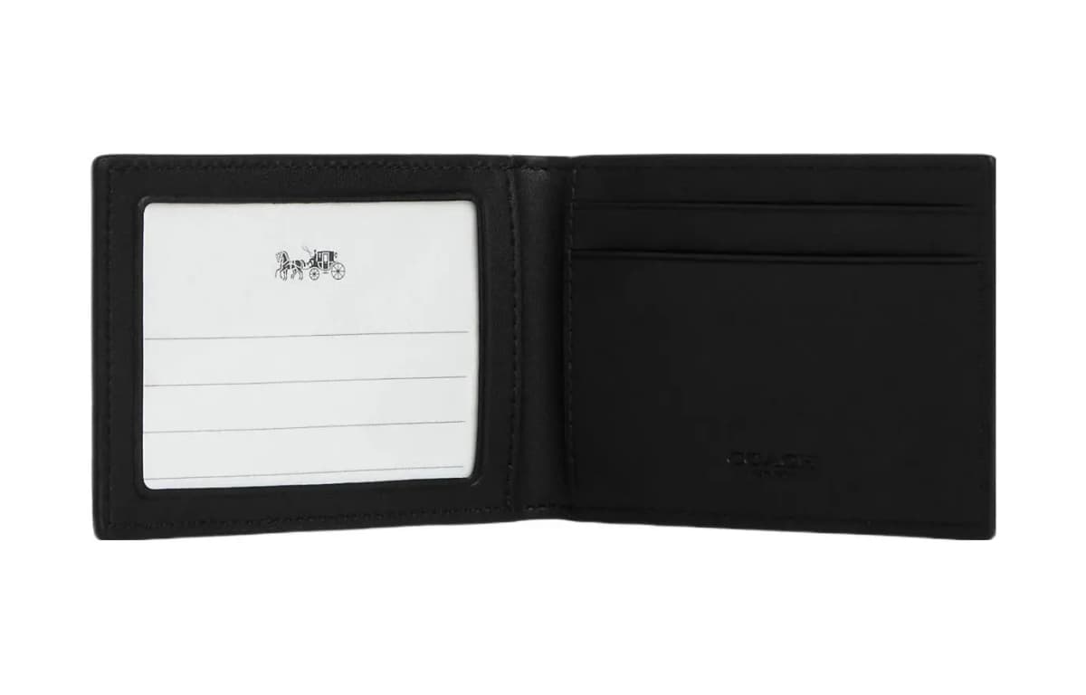 COACH Kətan və Dəri Unisex Pulqabı Qara 4