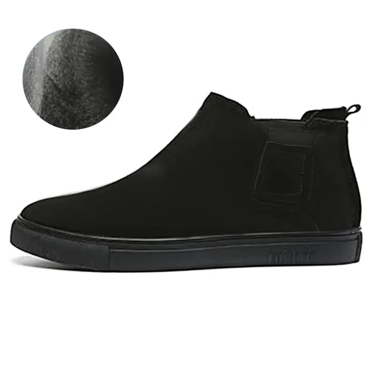 YEDANI Suede Comfortable Slip-Resistant Wear-Resistant Short-Cut Chelsea Boots Men's Black 6