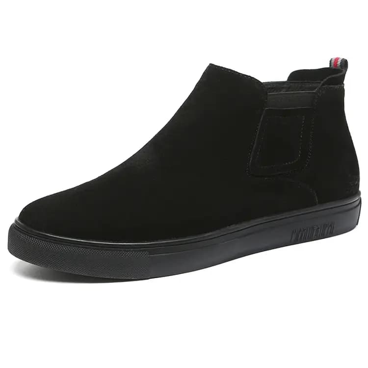 YEDANI Suede Comfortable Slip-Resistant Wear-Resistant Short-Cut Chelsea Boots Men's Black 2