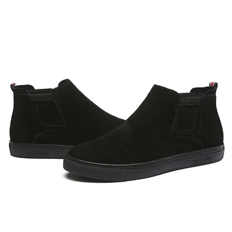 YEDANI Suede Comfortable Slip-Resistant Wear-Resistant Short-Cut Chelsea Boots Men's Black 9
