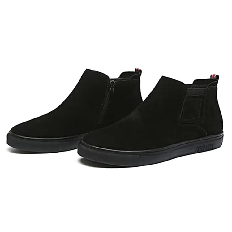 YEDANI Suede Comfortable Slip-Resistant Wear-Resistant Short-Cut Chelsea Boots Men's Black 8