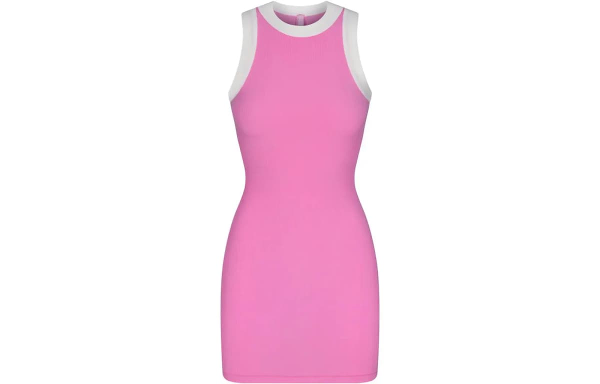 SKIMS SOFT LOUNGE RINGER TANK MINI DRESS Qadın Don 5