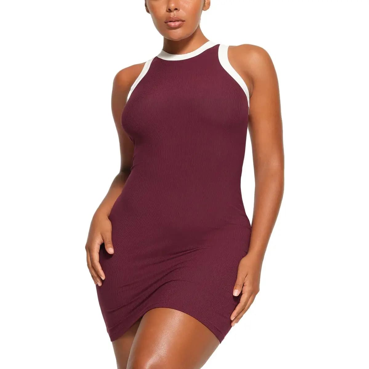SKIMS SOFT LOUNGE RINGER TANK MINI DRESS Qadın Don 2