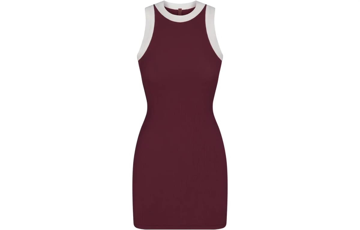 SKIMS SOFT LOUNGE RINGER TANK MINI DRESS Qadın Don