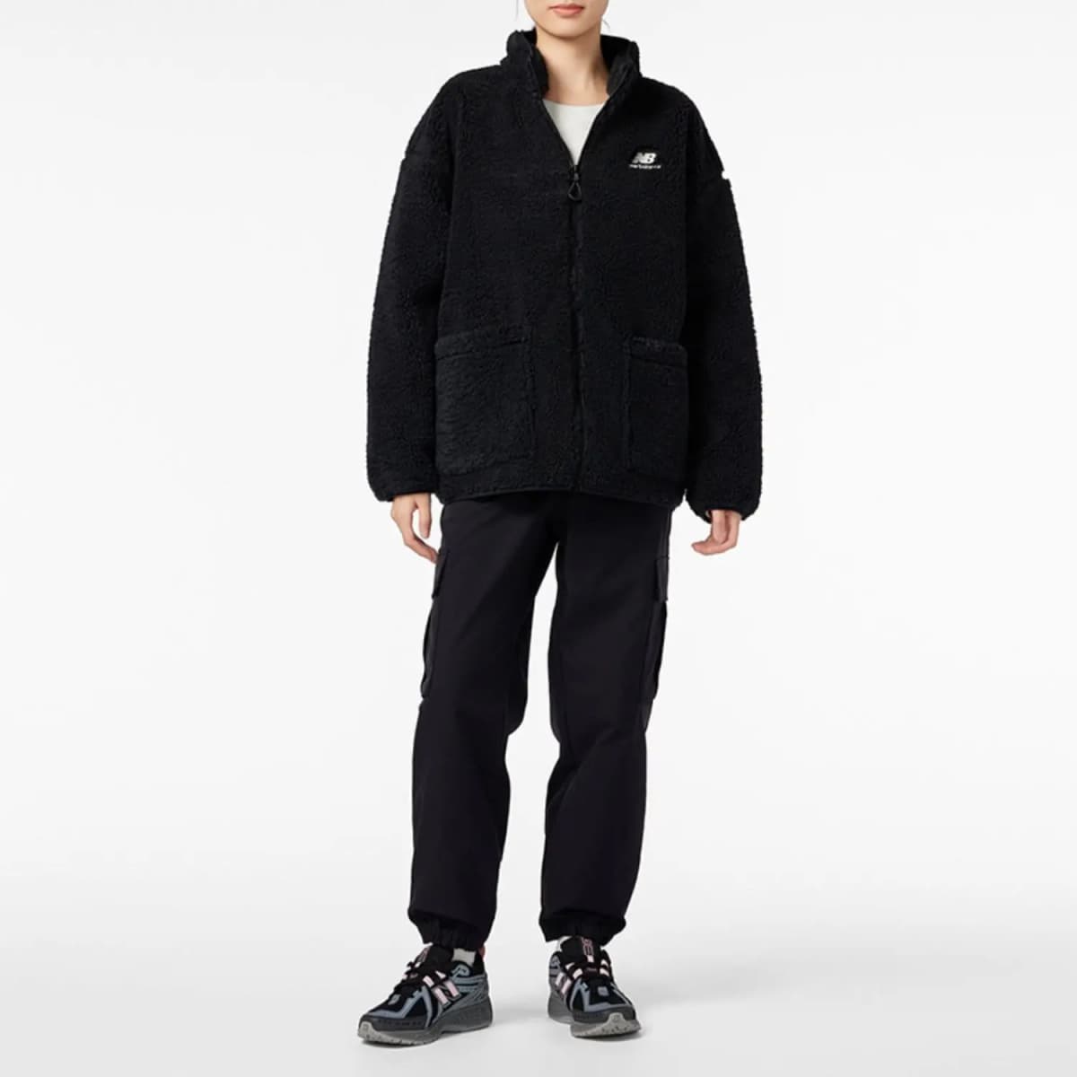 New Balance Qadın Fleece Pencəyi Qara 4