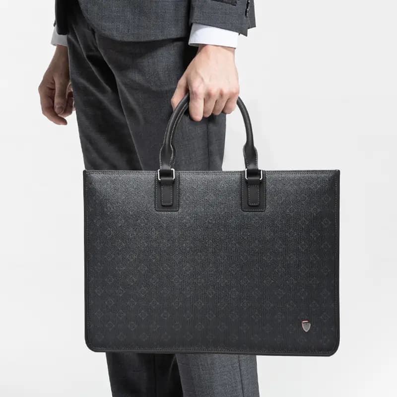 SEPTWOLVES Cow Leather Briefcase QPL Qara 6