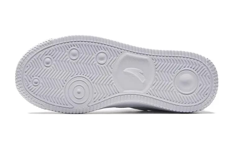 Anta Kids Comfort Slip-Resistant Wear-Resistant Kids Skate Shoes White 5