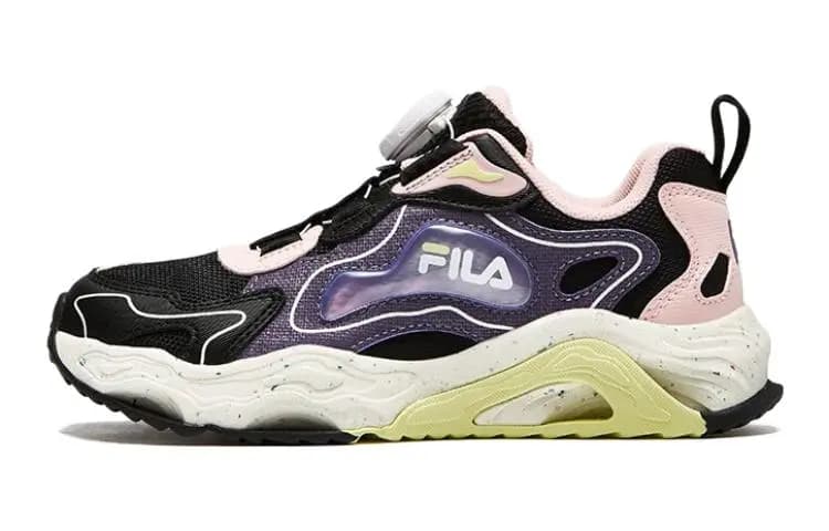 FILA KIDS Anti-Slip Wear-Resistant Low-Top Kids' Training Shoes Black Purple Teenagers