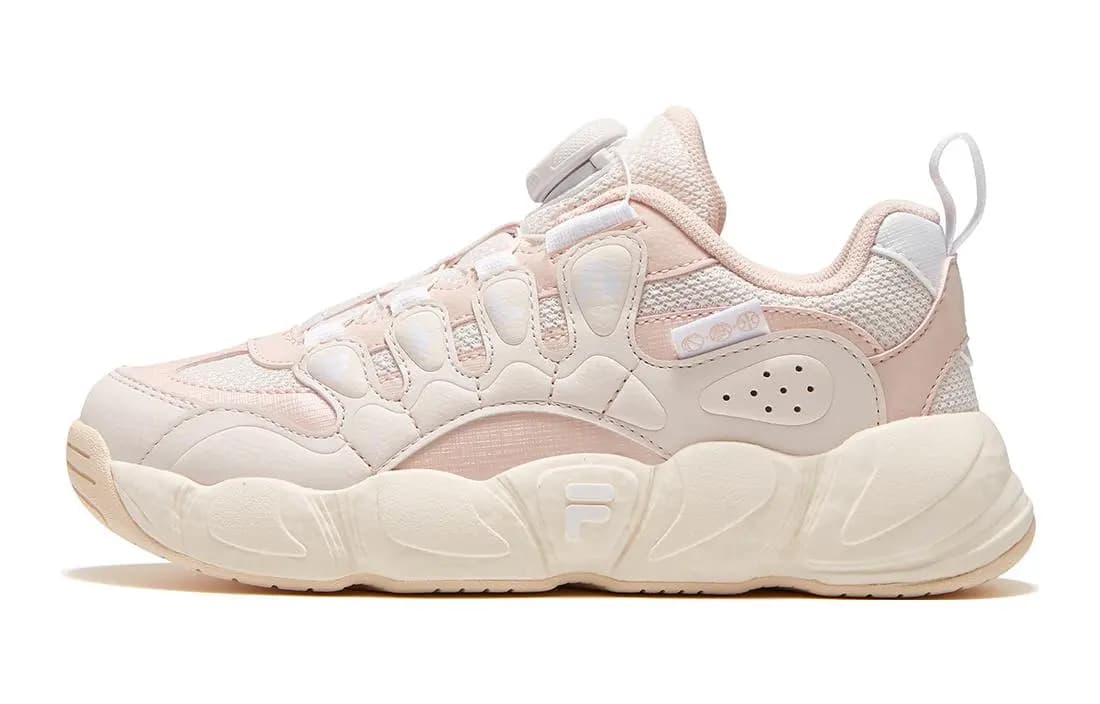 FILA KIDS Croissant Cushioning Wear-Resistant Low-Top Children's Basketball Shoes Pink Kids'