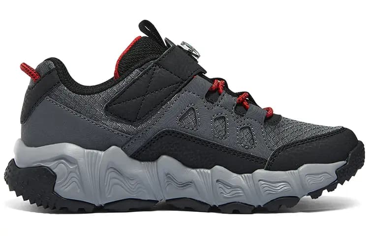 Skechers Velocitrek Boys Slip-Resistant Cushioning Low-Top Kids' Outdoor Shoes Black Red Kids' 2