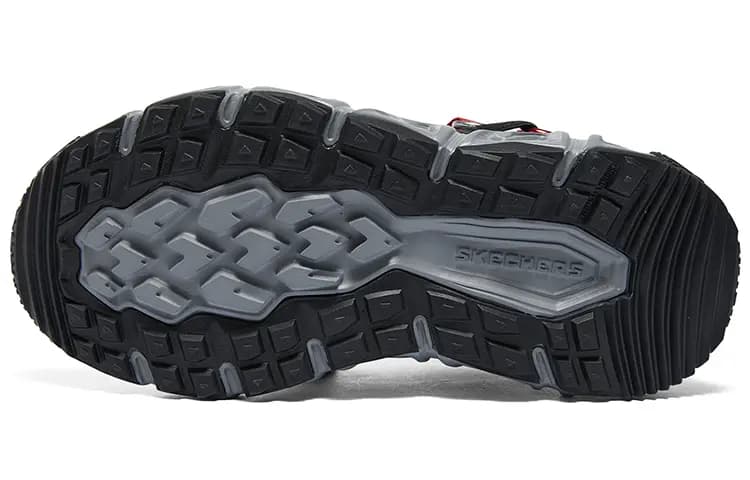 Skechers Velocitrek Boys Slip-Resistant Cushioning Low-Top Kids' Outdoor Shoes Black Red Kids' 6