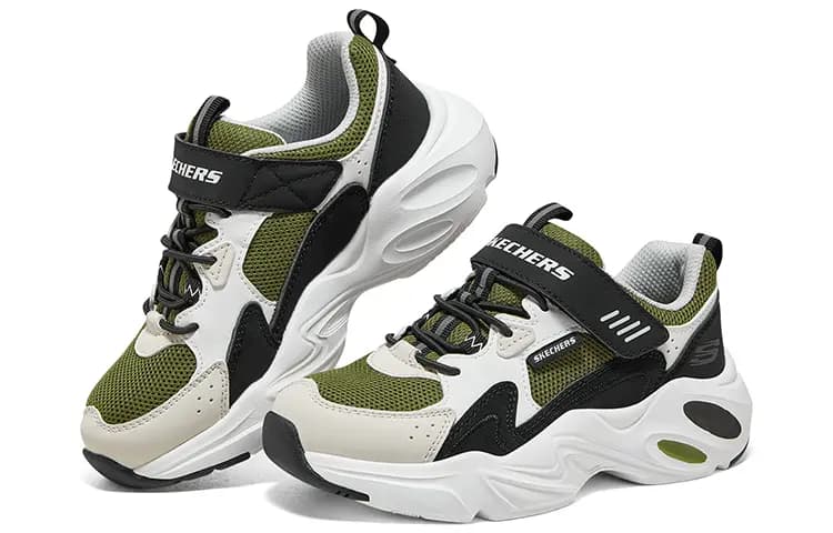 Skechers Stamina Airy Boys Comfortable Slip-Resistant Kids Casual Shoes Black Olive 4