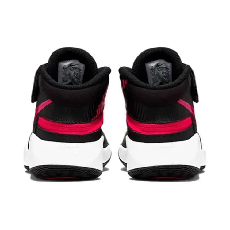 Nike Team Hustle D 9 FlyEase Low-Top Uşaq Basketbol Ayaqqabısı Qara/Qırmızı 4