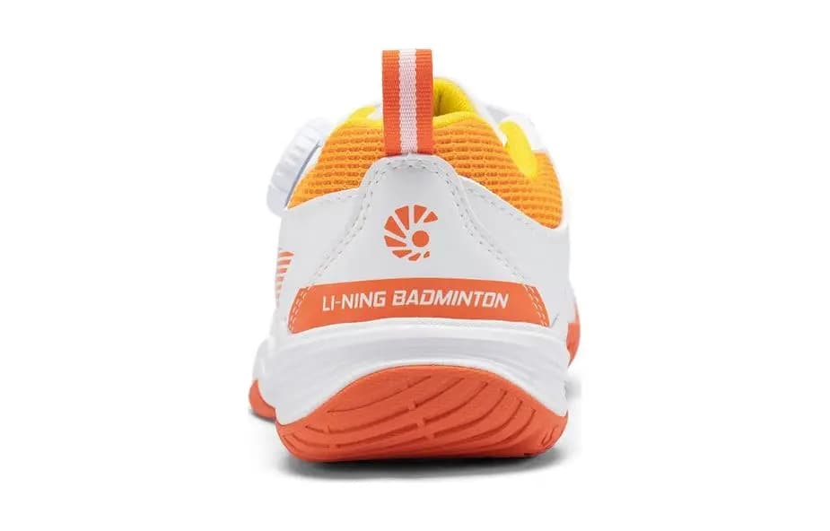 LiNing Ace KD Anti Slip Wear Resistant Low Top Kids' Training Shoes White Orange Teenagers 3