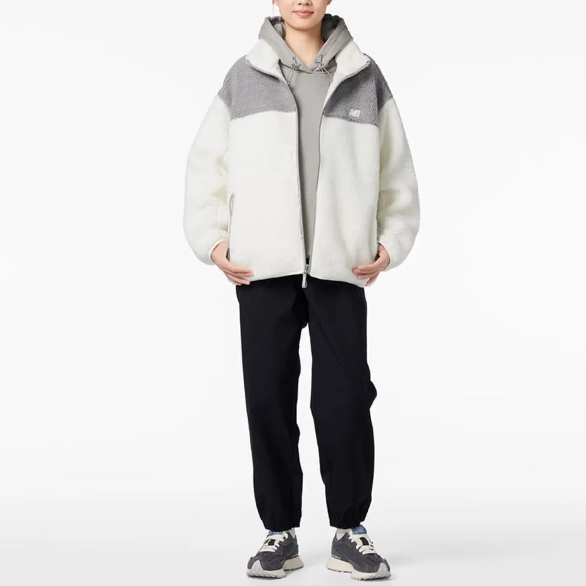 New Balance Velvet-feel Coat Women's Gray White 3