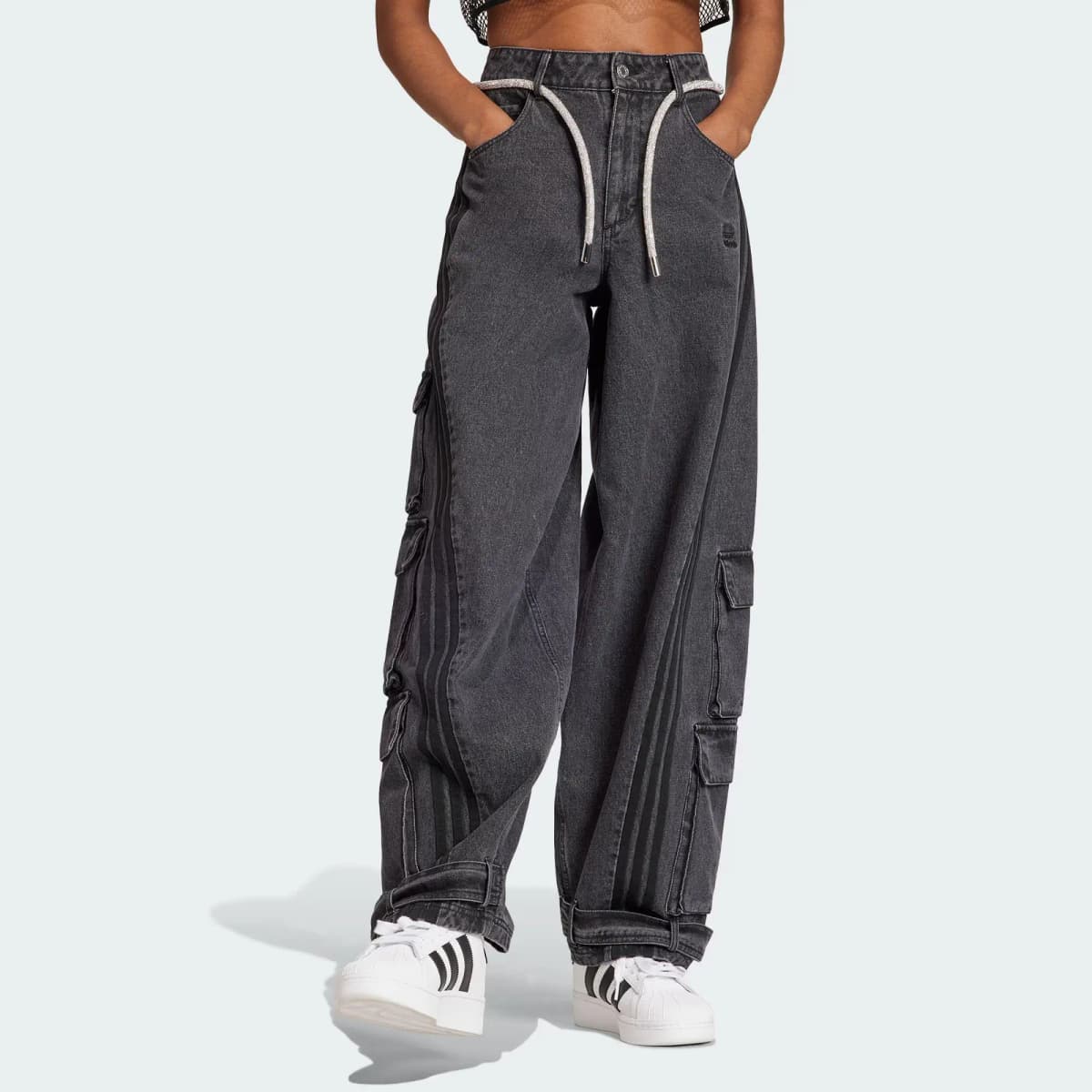 Adidas Originals Jeans Qadın Cins Şalvar Qara 3