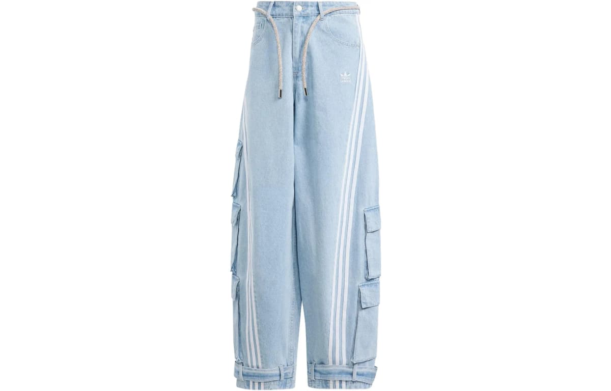 adidas Originals Wide-Leg Cargo Qadın Cins Şalvar Mavi