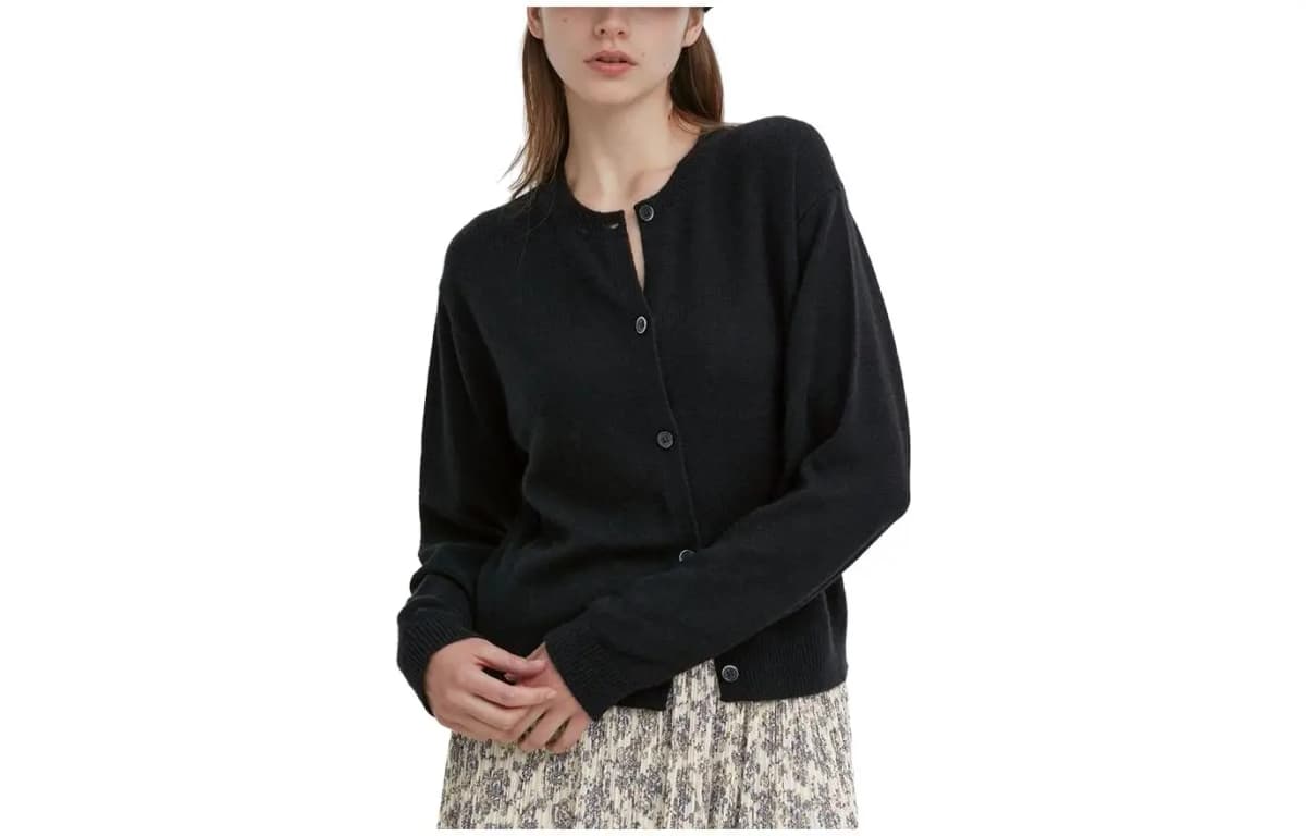 UNIQLO X Clare Waight Keller Kaşmir Qadın Sviteri Qara