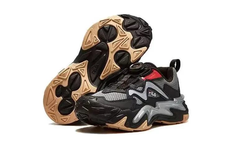 FILA KIDS Breathable Low Top Kids' Outdoor Shoes Black Teenagers 5