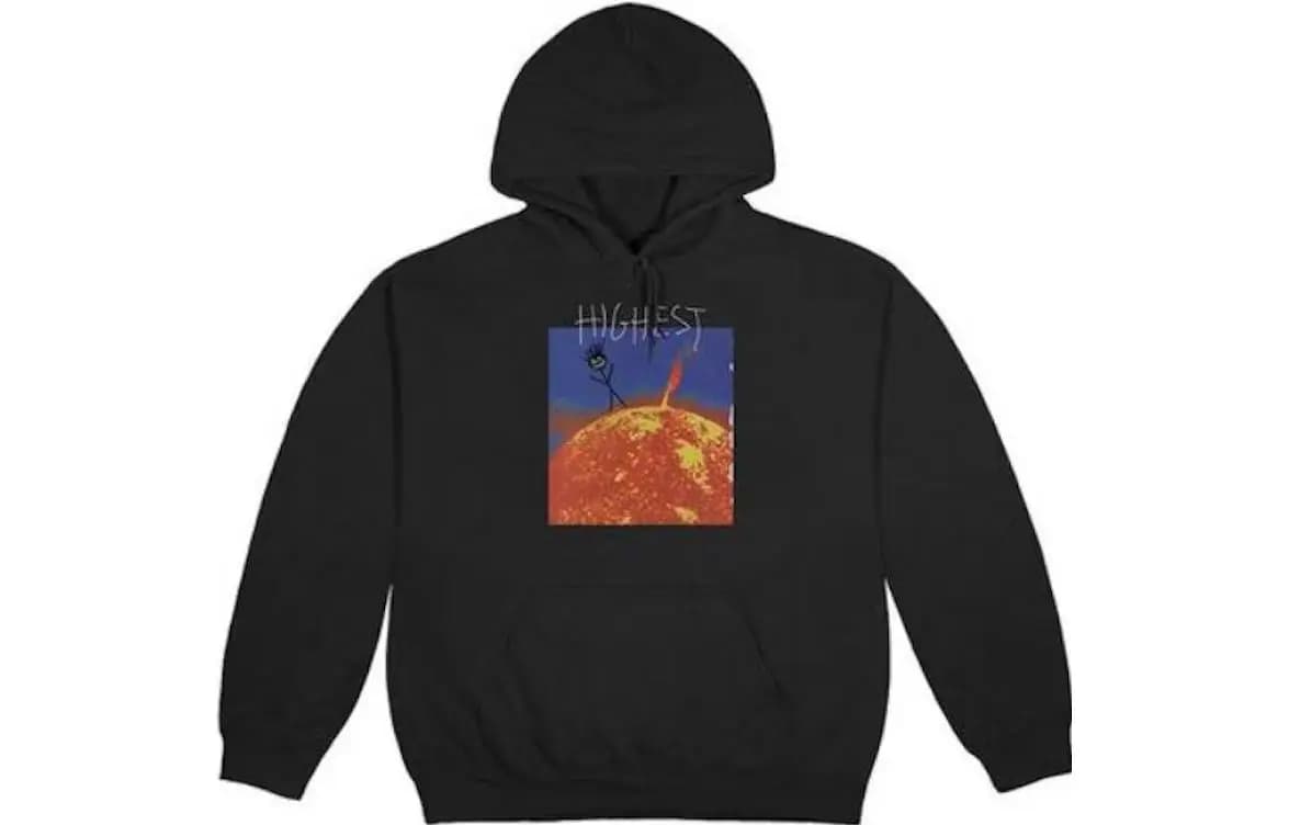 Travis Scott Letter Print Kapüşonlu Sweatshirt Kişi Qara