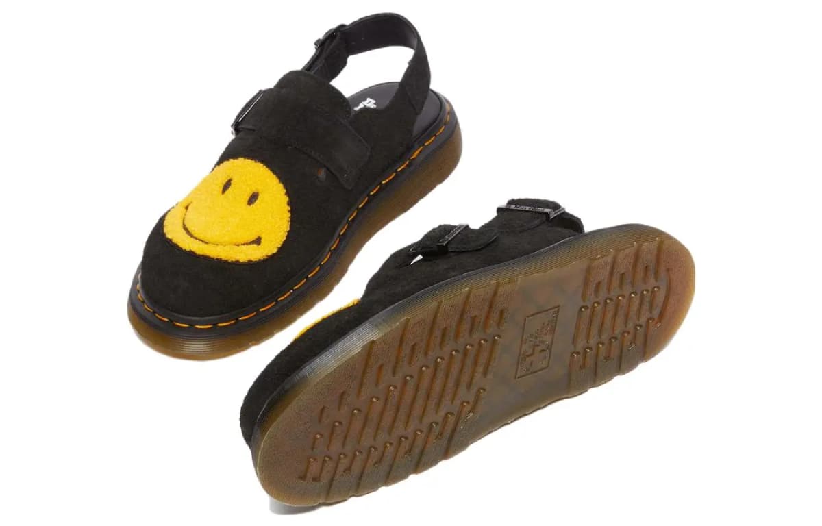 Dr.Martens X Smiley Jorge Qadın Mules Ayaqqabısı Qara/Sarı 6