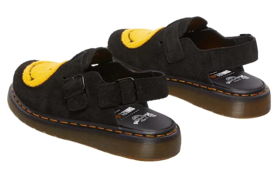 Dr.Martens X Smiley Jorge Qadın Mules Ayaqqabısı Qara/Sarı 5