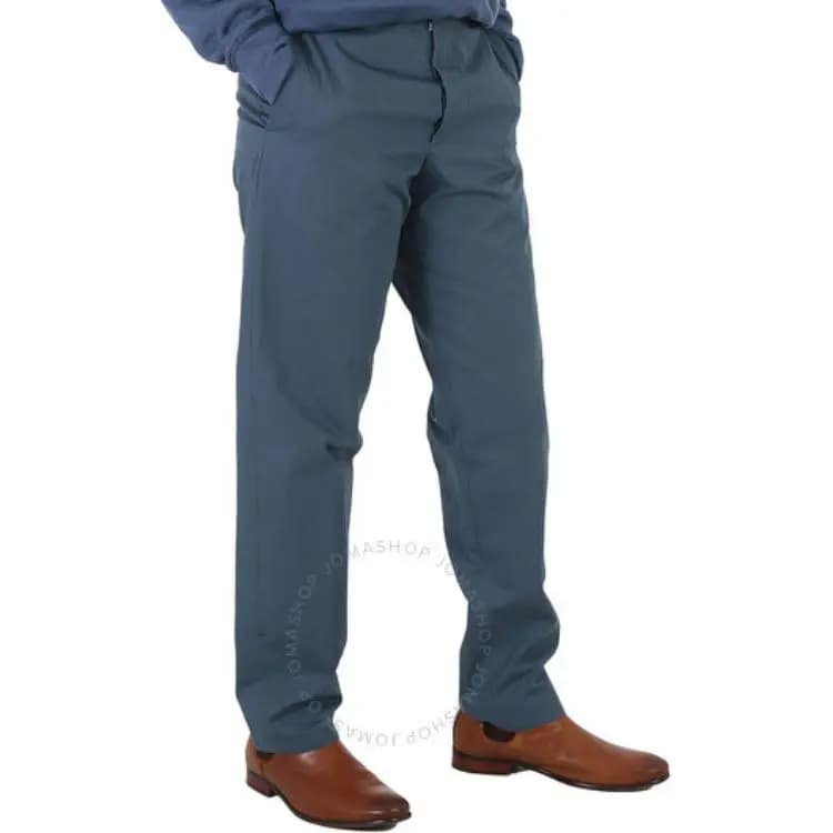 Maison Margiela Solid Color Zip Tapered Casual Pants Men's Blue 6