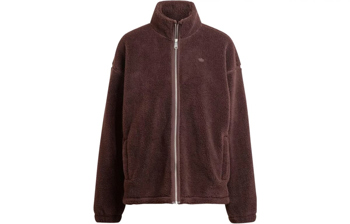 adidas Originals ESSENTIALS Overshirt Qadın Pencəyi Dark Gray Brown