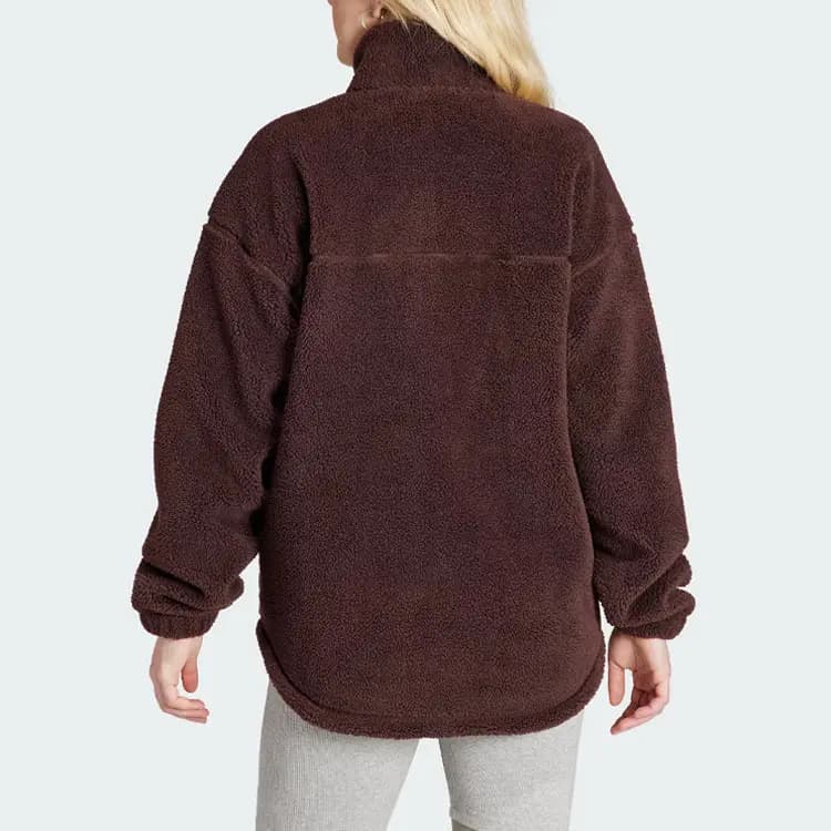adidas Originals ESSENTIALS Overshirt Qadın Pencəyi Dark Gray Brown 3