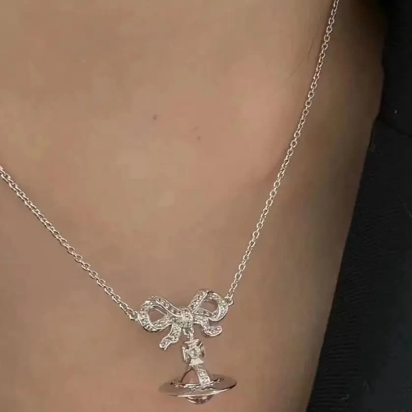 Vivienne Westwood Boyunbağı Gümüş/Çəhrayı 5