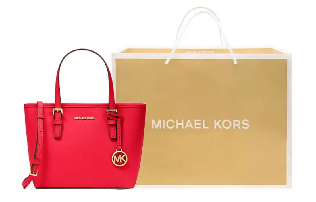 MICHAEL KORS Jet Set Saffiano Qadın Çantası Qırmızı 6