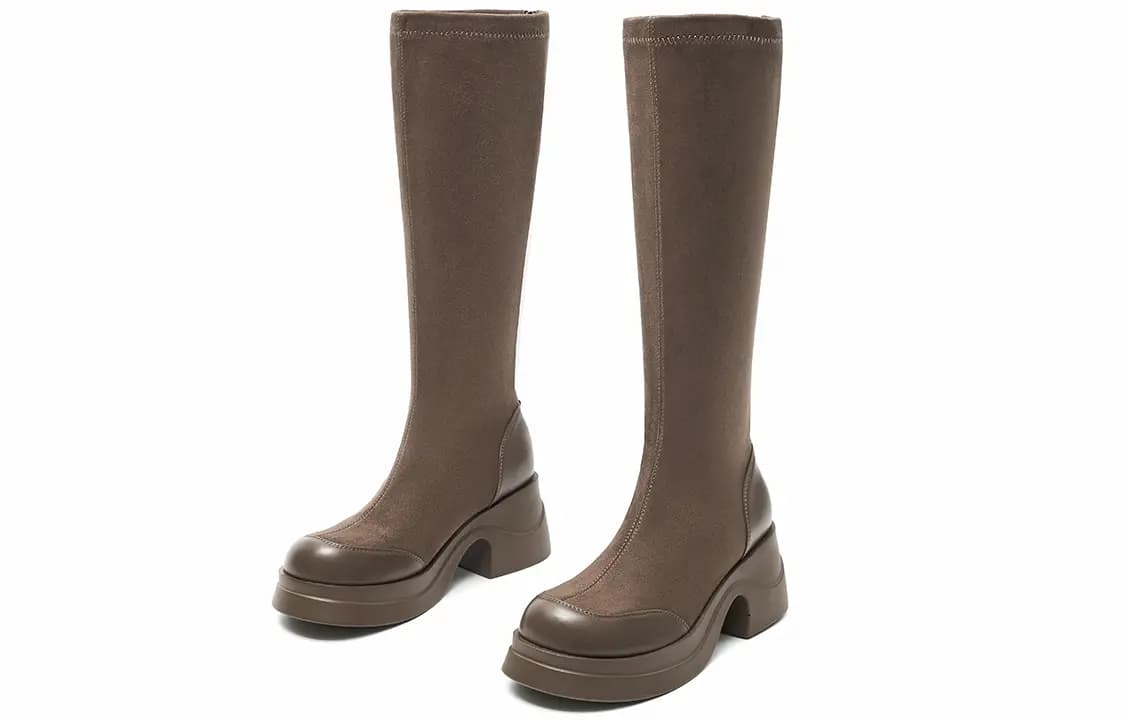 EBLAN Knee-high Boots Women's Khaki 4
