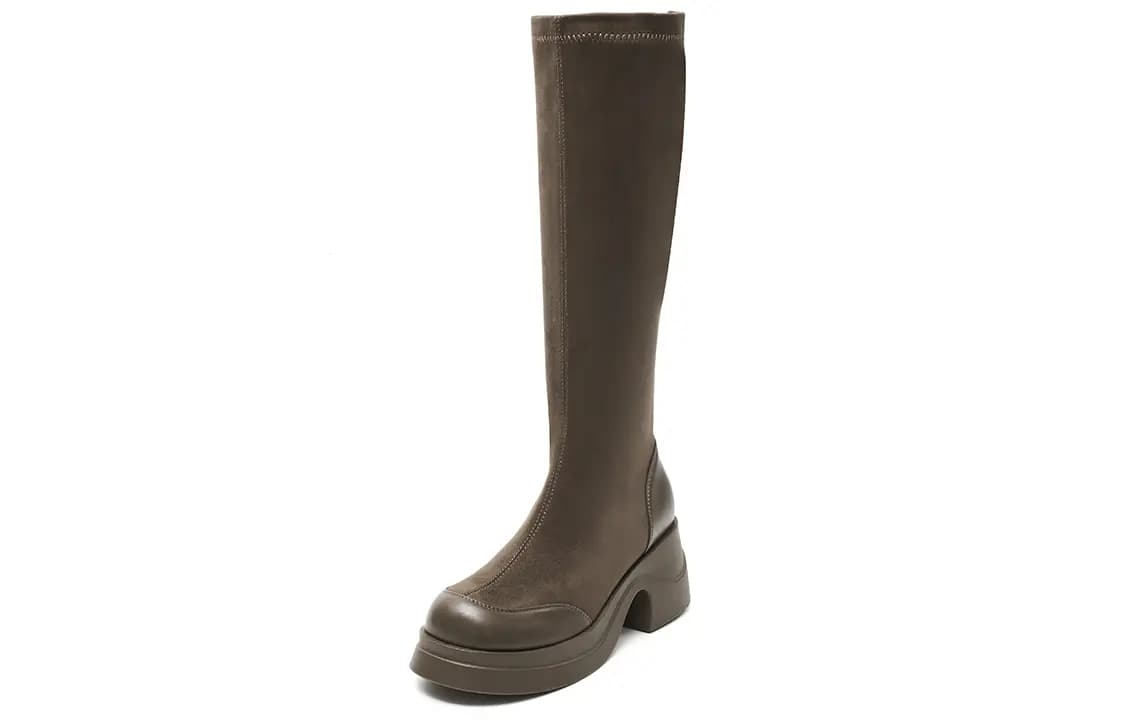 EBLAN Knee-high Boots Women's Khaki 2