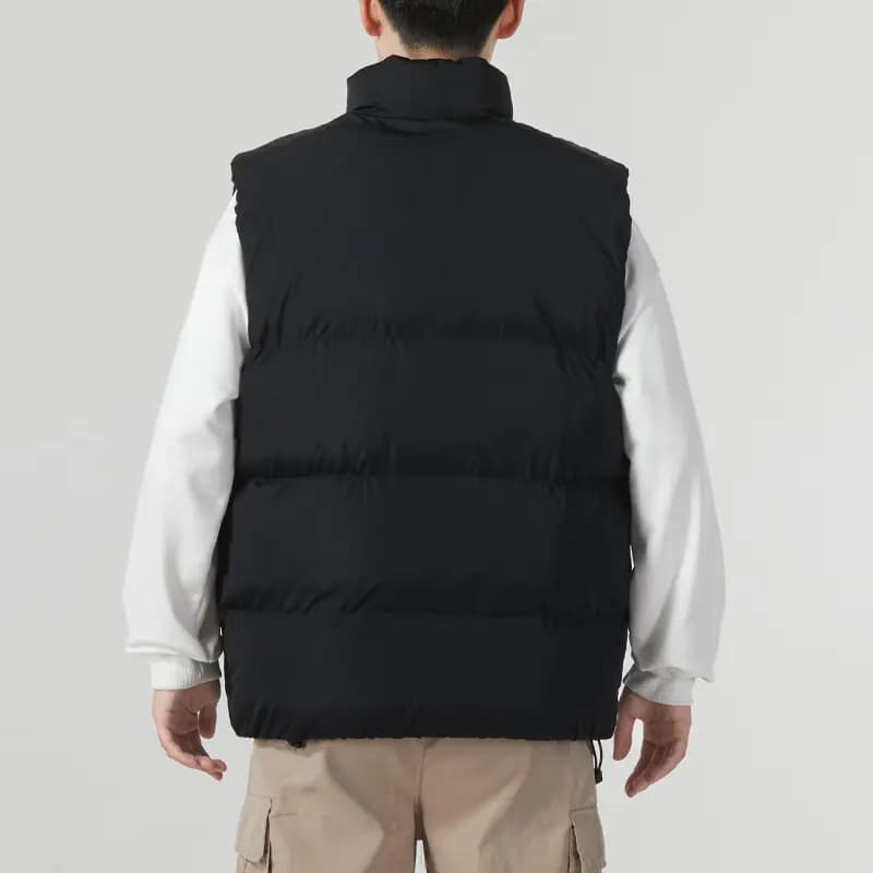 Jordan Solid Color Casual Stand Collar Sleeveless Vest Men's Black 5