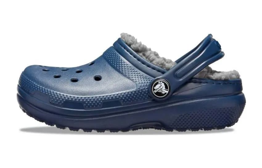 Crocs Classic Lined Clog K Uşaq Slipper Tünd Mavi/Boz