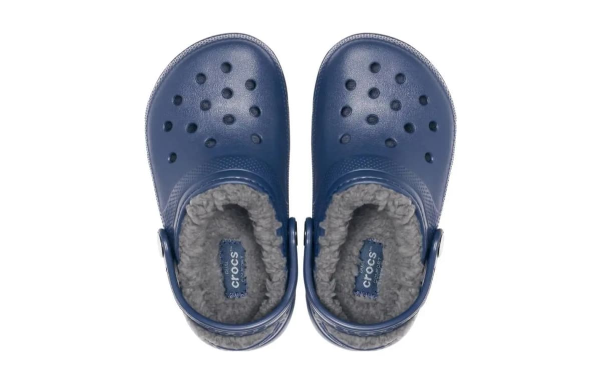 Crocs Classic Lined Clog K Uşaq Slipper Tünd Mavi/Boz 5