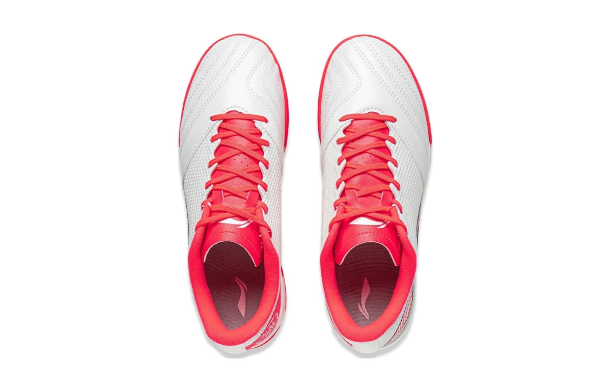 LiNing Cushioning Wear-Resistant Low-Top Kids' Soccer Shoes White Red Teenagers 4