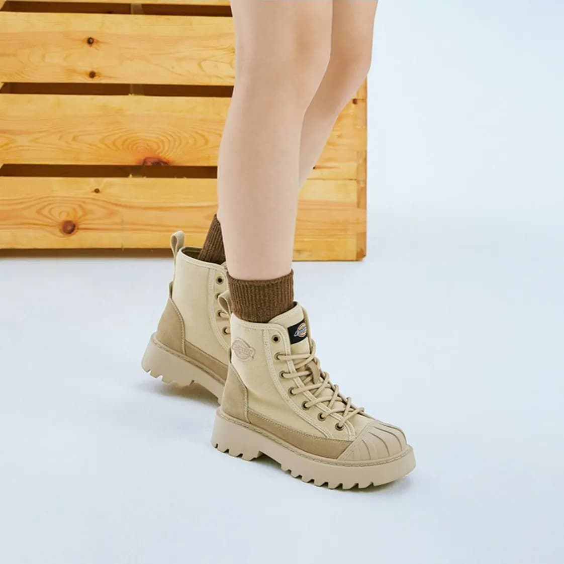Dickies Qadın Martin Çəkmələri Bej 2