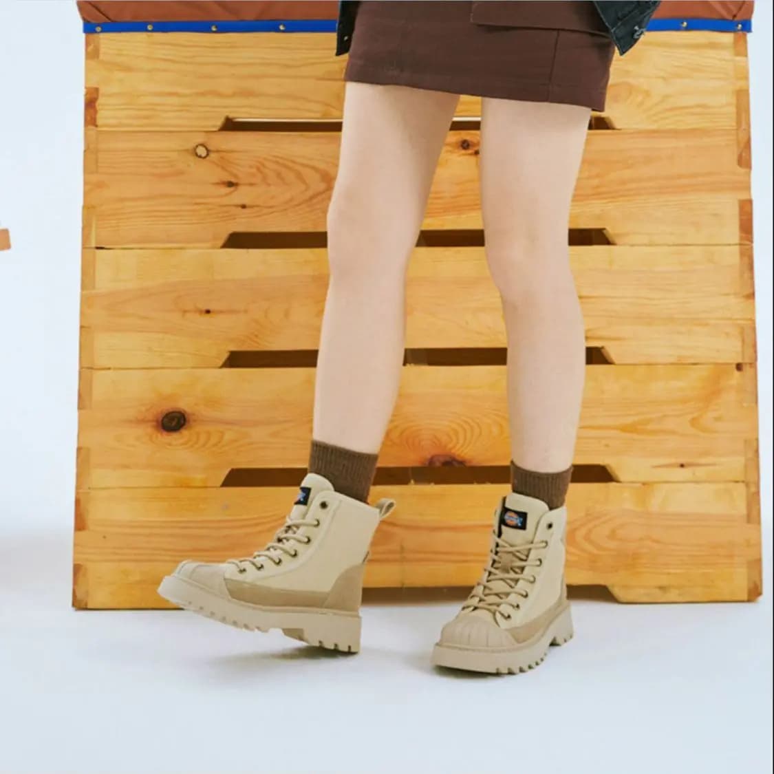Dickies Qadın Martin Çəkmələri Bej