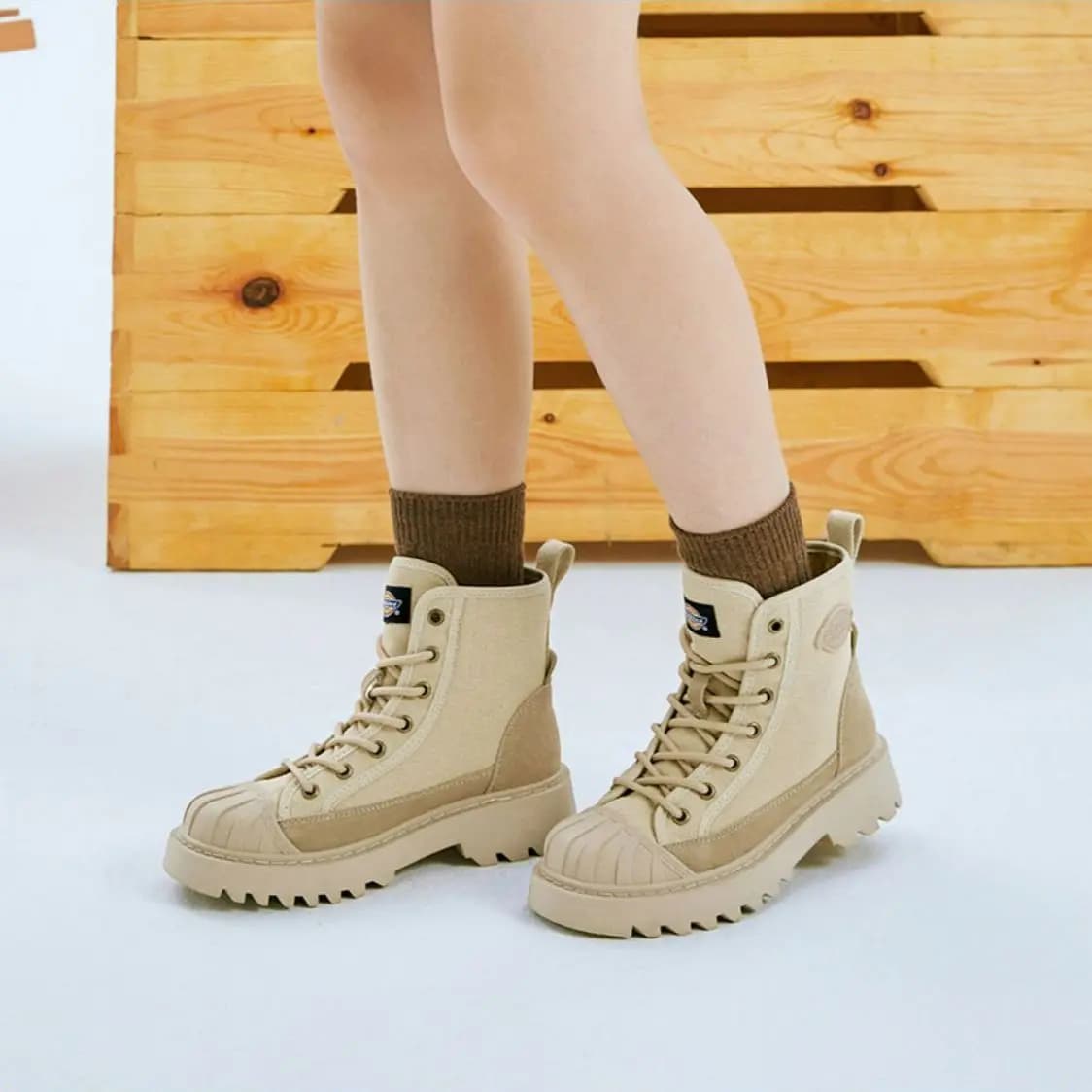 Dickies Qadın Martin Çəkmələri Bej 9