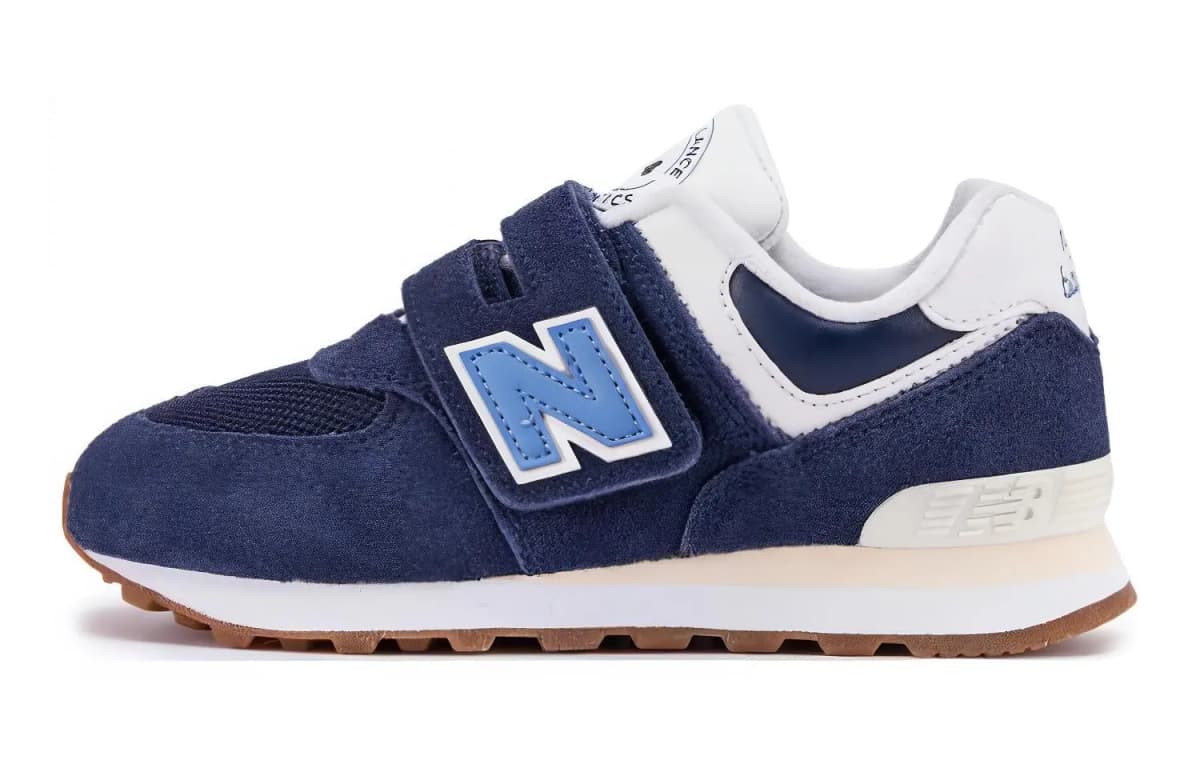 New Balance Kids 574 Comfortable Versatile Low-Top Wear-Resistant Breathable Casual Shoes Navy
