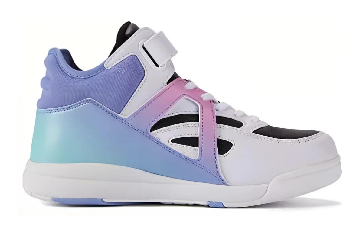 FILA Big Kids Comfortable Versatile Breathable Mid-Top Basketball Shoes White Rose Purple 2