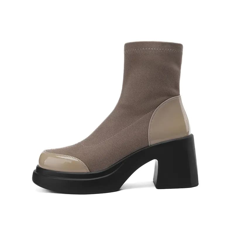 JOSINY Ankle Boots 8.5cm Women's Brown 2