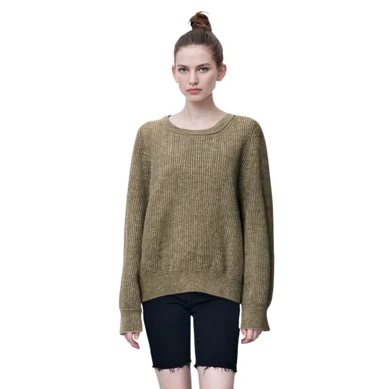 UNIQLO FW23 U Series Qadın Sviteri Khaki 6
