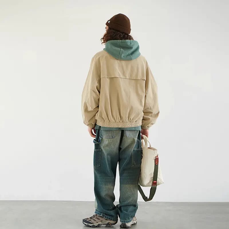 NOTHOMME Mountain Outdoor Enzyme Washed Corduroy Cotton Jacket Warm Harrington Jacket Unisex 15