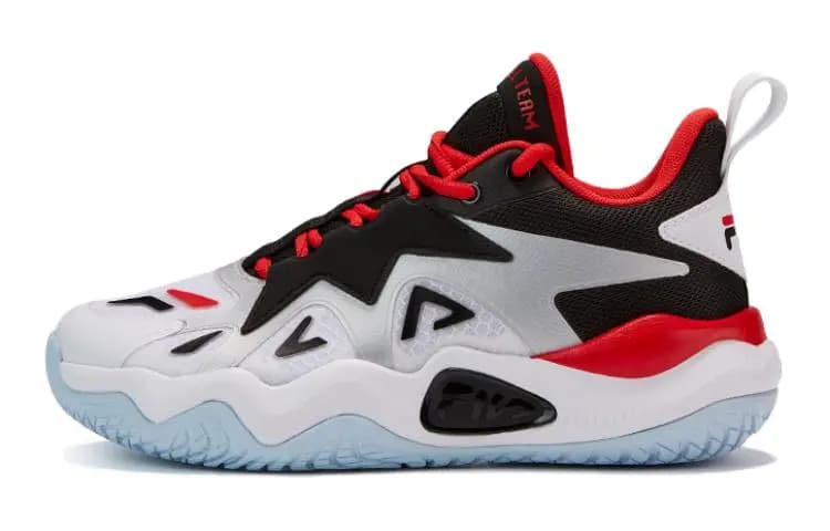 FILA KIDS Wear-Resistant Low-Top Children's Basketball Shoes White Black Teenagers